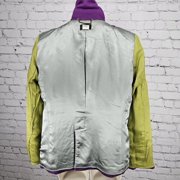 J.Crew Purple 100% Wool Insulated Brown Buttoned Collared Pea Coat Medium M - Picture 6 of 13